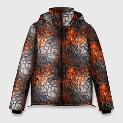 Куртка зимняя мужская Текстура дорогой кожи паттерн, цвет: 3D-красный