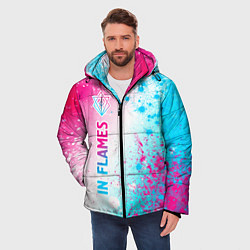Куртка зимняя мужская In Flames neon gradient style по-вертикали, цвет: 3D-черный — фото 2