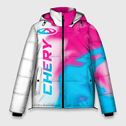 Куртка зимняя мужская Chery neon gradient style по-вертикали, цвет: 3D-черный