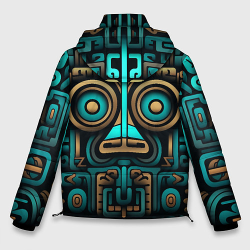 Мужская зимняя куртка Орнамент в ацтекском стиле / 3D-Черный – фото 2