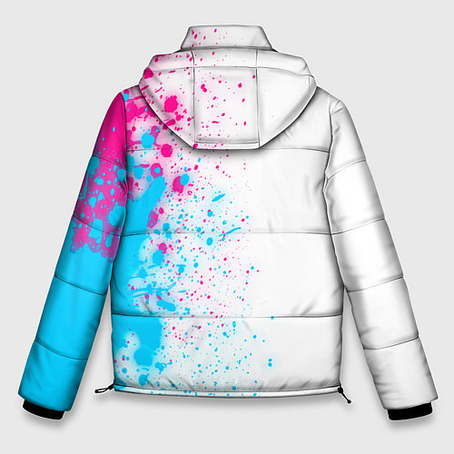 Мужская зимняя куртка No Mans Sky neon gradient style по-вертикали / 3D-Черный – фото 2