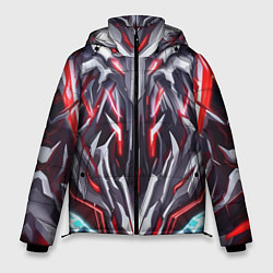 Куртка зимняя мужская Красная киберпанк броня, цвет: 3D-черный