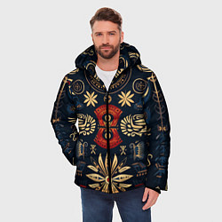 Куртка зимняя мужская Узор в славянском стиле, цвет: 3D-светло-серый — фото 2
