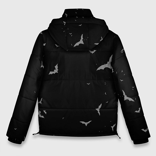 Мужская зимняя куртка Летучие мыши на черном небе / 3D-Светло-серый – фото 2