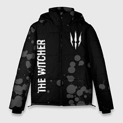 Мужская зимняя куртка The Witcher glitch на темном фоне вертикально