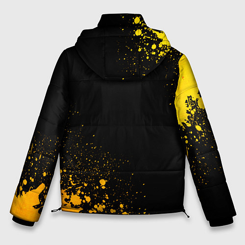 Мужская зимняя куртка Breaking Benjamin - gold gradient вертикально / 3D-Черный – фото 2