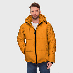 Куртка зимняя мужская Жёлто-оранжевый текстура однотонный, цвет: 3D-светло-серый — фото 2