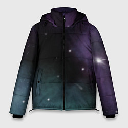 Куртка зимняя мужская Космос и звезды на темном фоне, цвет: 3D-красный