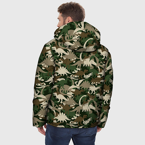 Мужская зимняя куртка Динозавры - камуфляж / 3D-Светло-серый – фото 4