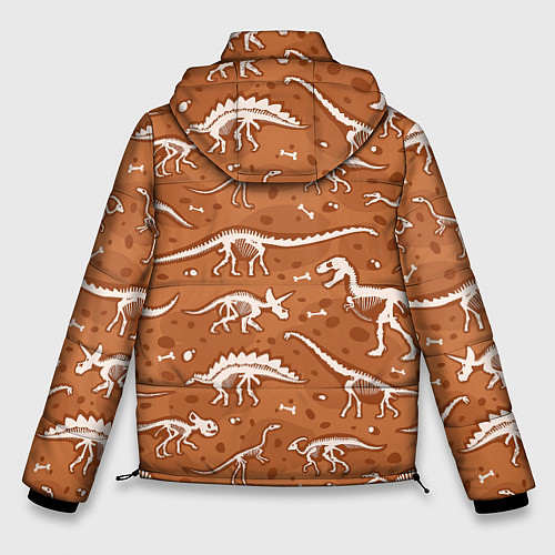 Мужская зимняя куртка Скелеты динозавров / 3D-Черный – фото 2