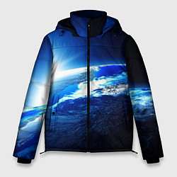 Куртка зимняя мужская Восход солнца в космосе, цвет: 3D-светло-серый