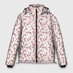 Куртка зимняя мужская Caramel cane new years pattern, цвет: 3D-светло-серый