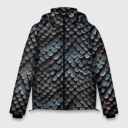 Куртка зимняя мужская Паттерн чешуя дракона, цвет: 3D-черный