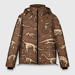 Куртка зимняя мужская Dinosaurs bones, цвет: 3D-черный