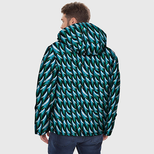 Мужская зимняя куртка Изумрудная чешуя дракона / 3D-Светло-серый – фото 4