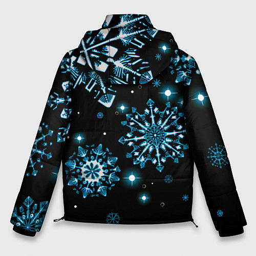 Мужская зимняя куртка Кружение снежинок / 3D-Черный – фото 2