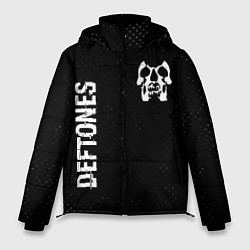 Куртка зимняя мужская Deftones glitch на темном фоне вертикально, цвет: 3D-черный
