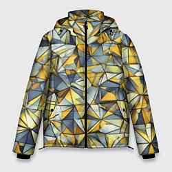 Куртка зимняя мужская Маленькие золотые треугольники, цвет: 3D-красный