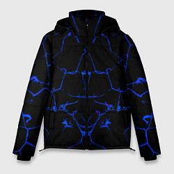 Куртка зимняя мужская Синие трещины узоры, цвет: 3D-красный