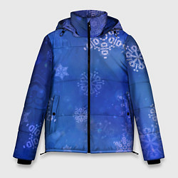 Куртка зимняя мужская Декоративные снежинки на фиолетовом, цвет: 3D-красный