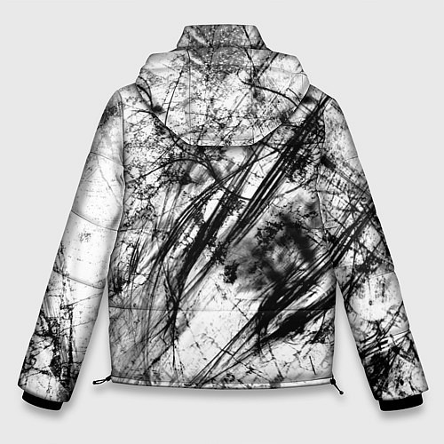 Мужская зимняя куртка Чёрно белые узоры / 3D-Черный – фото 2