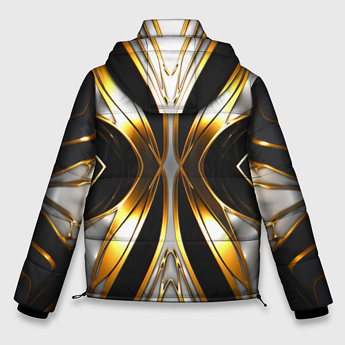 Мужская зимняя куртка Неоновый узор стальная бабочка / 3D-Черный – фото 2