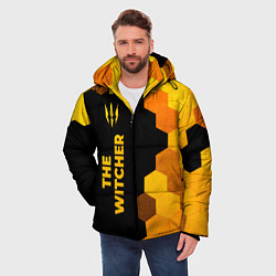 Куртка зимняя мужская The Witcher - gold gradient по-вертикали, цвет: 3D-черный — фото 2