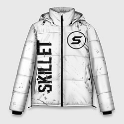 Куртка зимняя мужская Skillet glitch на светлом фоне вертикально, цвет: 3D-черный