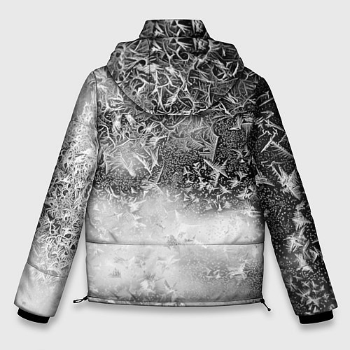 Мужская зимняя куртка Серый лёд и снежинки / 3D-Светло-серый – фото 2