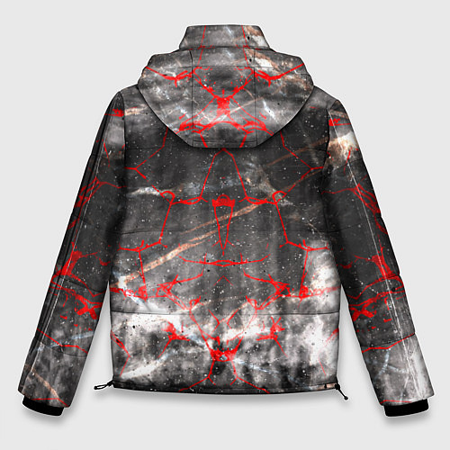 Мужская зимняя куртка Красные узоры / 3D-Черный – фото 2
