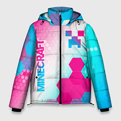 Мужская зимняя куртка Minecraft neon gradient style вертикально