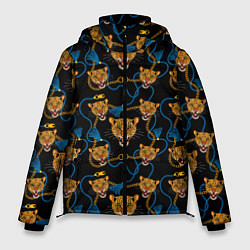 Куртка зимняя мужская Золотая цепь с леопардами, цвет: 3D-светло-серый