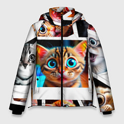 Куртка зимняя мужская Котики фото, цвет: 3D-черный