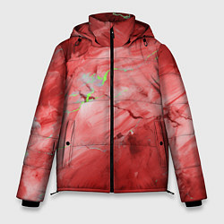 Куртка зимняя мужская Красный мрамор, цвет: 3D-красный