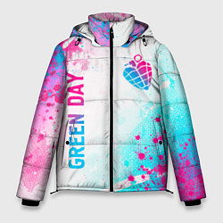Мужская зимняя куртка Green Day neon gradient style вертикально