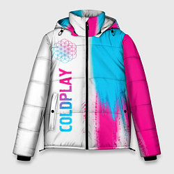 Мужская зимняя куртка Coldplay neon gradient style по-вертикали