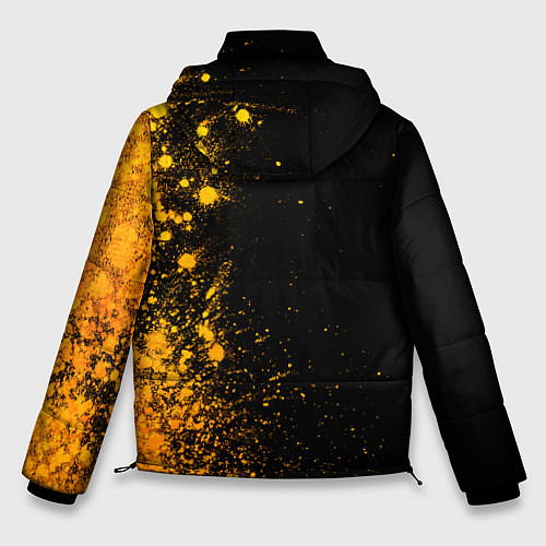 Мужская зимняя куртка In Flames - gold gradient по-вертикали / 3D-Черный – фото 2