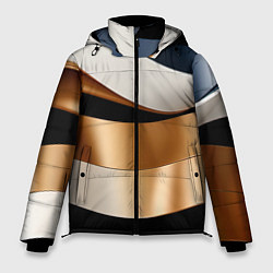Куртка зимняя мужская Золотистые вставки абстракции, цвет: 3D-красный
