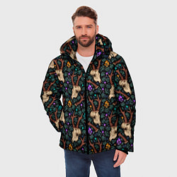 Куртка зимняя мужская Череп с рогами, цвет: 3D-черный — фото 2