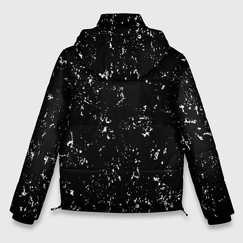 Мужская зимняя куртка The Offspring glitch на темном фоне вертикально / 3D-Черный – фото 2