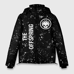 Мужская зимняя куртка The Offspring glitch на темном фоне вертикально