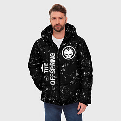 Куртка зимняя мужская The Offspring glitch на темном фоне вертикально, цвет: 3D-черный — фото 2