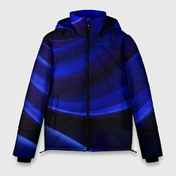 Куртка зимняя мужская Темная синяя абстракция, цвет: 3D-красный