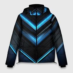 Куртка зимняя мужская Галактическая абстракция синяя, цвет: 3D-красный