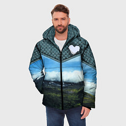 Куртка зимняя мужская Облачные сердца, цвет: 3D-черный — фото 2