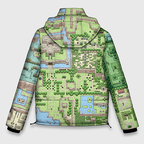 Мужская зимняя куртка Zelda: карта / 3D-Черный – фото 2