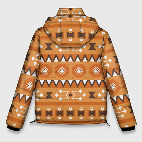 Мужская зимняя куртка Brown tribal geometric / 3D-Черный – фото 2