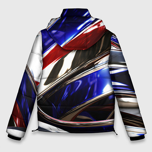 Мужская зимняя куртка Металлические абстрактные вставки / 3D-Красный – фото 2