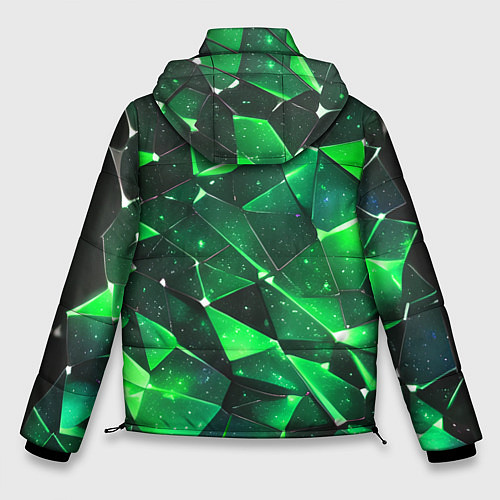 Мужская зимняя куртка Зелёное разбитое стекло / 3D-Красный – фото 2