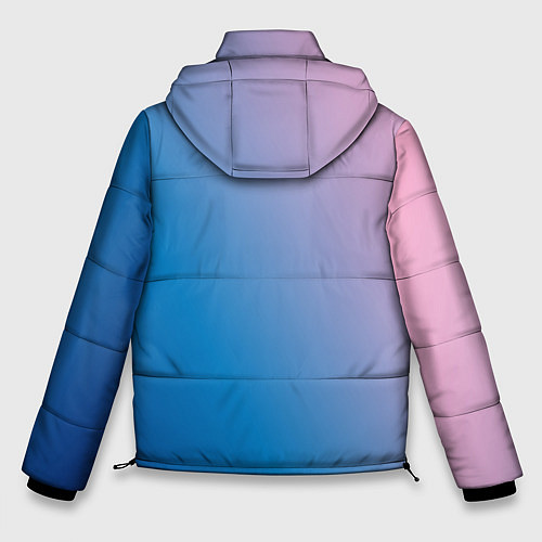 Мужская зимняя куртка Розово-синий диагональный градиент / 3D-Черный – фото 2